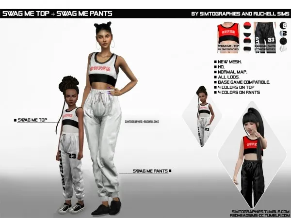 Alpha Swag Me Set (Mother and Daughter) NEW MESH - The Sims 4 Custom Content