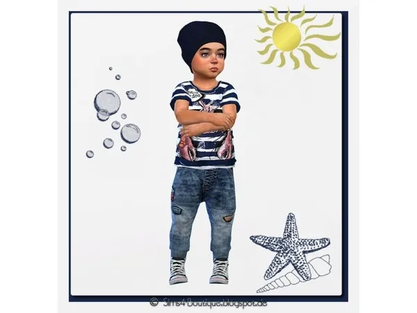 Alpha Designer Outfit for Toddler Boys boutique by simsfinds - The Sims 4 Custom Content