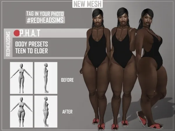 Mix PHAT BODY PRESETS - The Sims 4 Custom Content