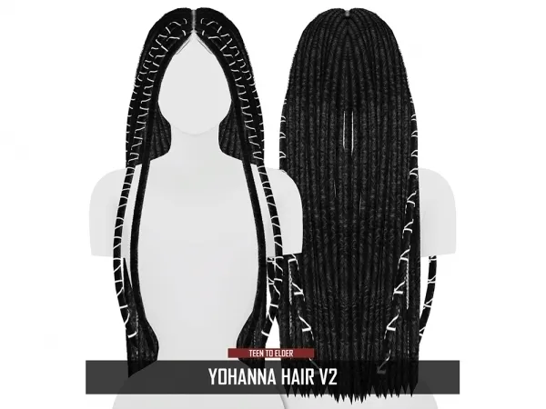 Alpha YOHANNA HAIR V2 by redheadsims - The Sims 4 Custom Content