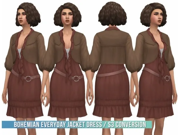 Maxis Match Bohemian Everyday Jacket Dress S3 Conversion by bustedpixels - The Sims 4 Custom Content