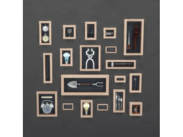 Maxis Match Separated Wall Sculptures by brazenlotus - The Sims 4 Custom Content