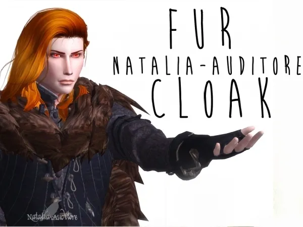 Maxis Match FUR CLOAK auditore by Natalia - The Sims 4 Custom Content