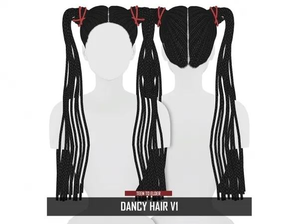 Alpha DANCY HAIR V1 by redheadsims - The Sims 4 Custom Content