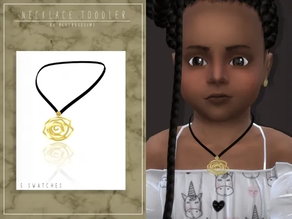 Alpha BR sims Rose Necklace Toddler - The Sims 4 Custom Content