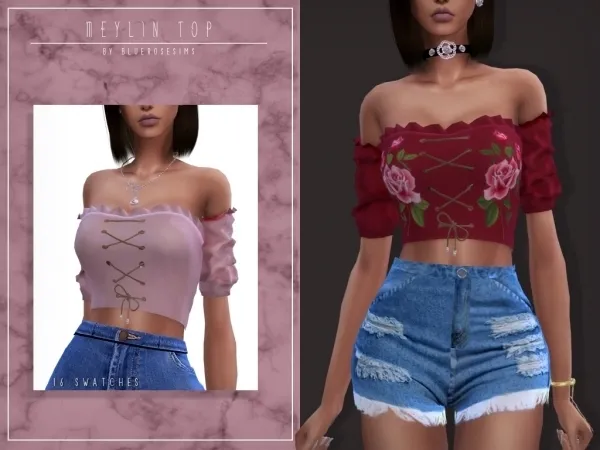 Alpha BR sims Meylin top - The Sims 4 Custom Content