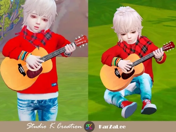 Alpha Basic handle guitar Toddler version k creation by studio - The Sims 4 Custom Content