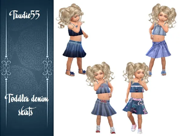 T55 Toddler denim skirts - The Sims 4 Custom Content
