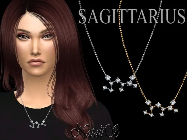 Alpha NataliS_Sagittarius zodiac necklace - The Sims 4 Custom Content