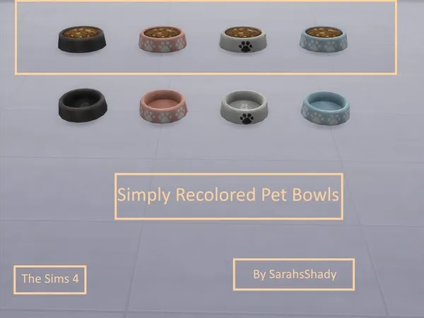 Alpha Pet Bowl recolors with paw prints REQUIRES CATS AND DOGS - The Sims 4 Custom Content