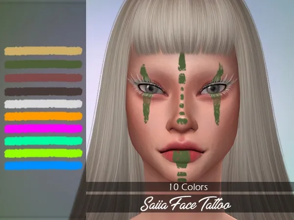 Alpha LMCS Saiia Face Tattoo - The Sims 4 Custom Content