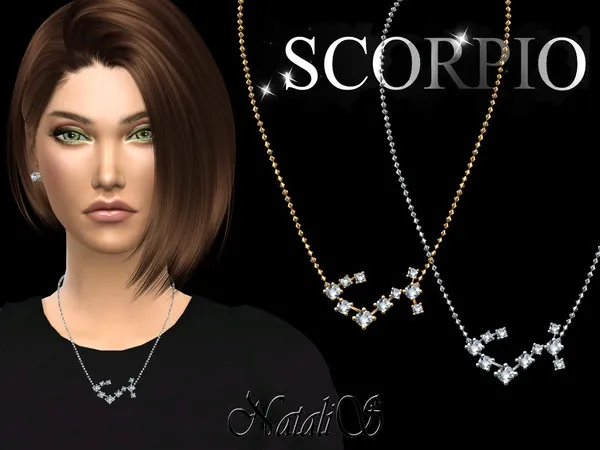 Alpha NataliS_Scorpio zodiac necklace - The Sims 4 Custom Content