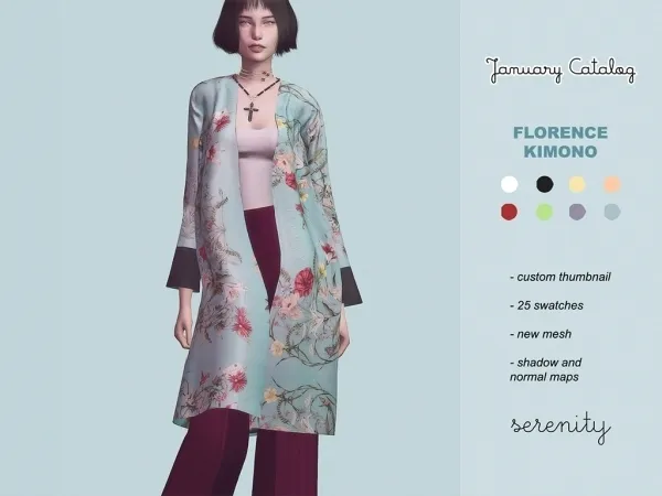 Alpha Florence Kimono - The Sims 4 Custom Content