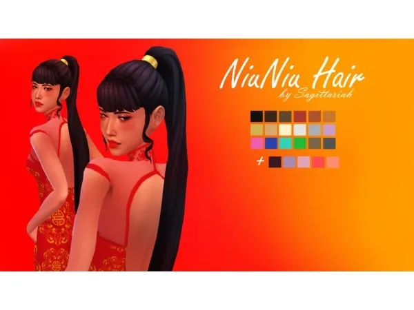 Maxis Match NiuNiu Hair by sagittariahx - The Sims 4 Custom Content