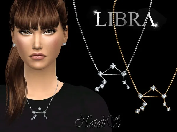 Alpha NataliS_Libra zodiac necklace - The Sims 4 Custom Content