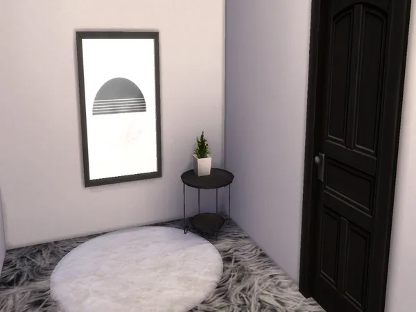 Alpha Circle Fluffy White Rug - The Sims 4 Custom Content