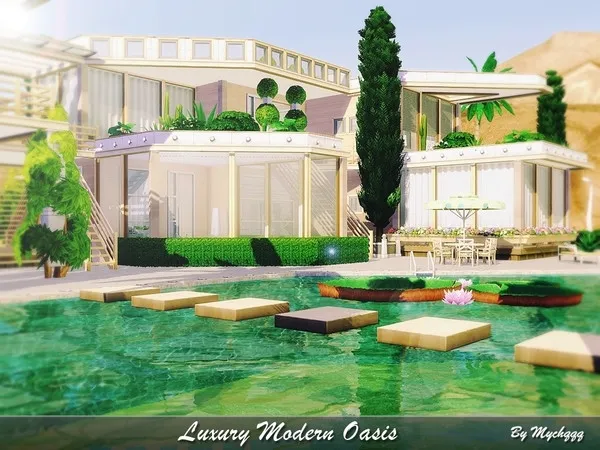 Alpha Luxury Modern Oasis - The Sims 4 Custom Content