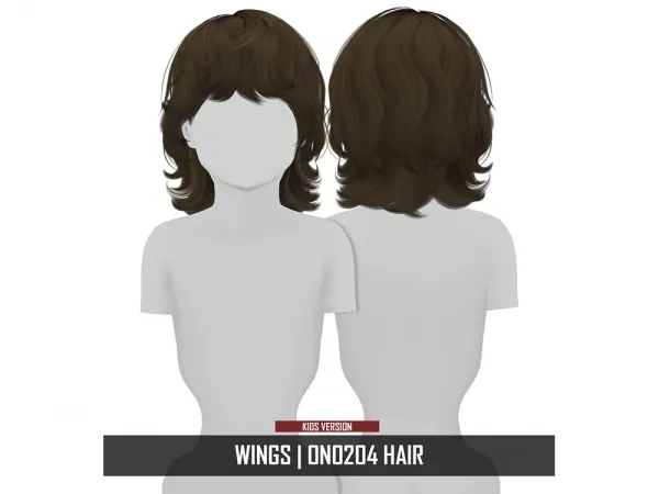 Alpha WINGS ON0204 HAIR KIDS VERSION by redheadsims - The Sims 4 Custom Content