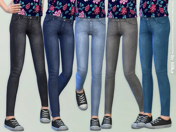 Alpha Skinny Jeans for Girls - The Sims 4 Custom Content
