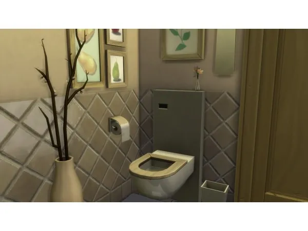 Maxis Match Wooden Toilet Paper Holder by illogicalsims - The Sims 4 Custom Content