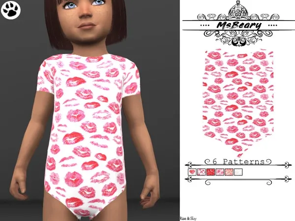 Alpha Toddler's Valentines Onesies - The Sims 4 Custom Content