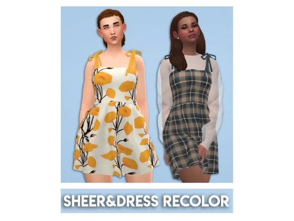 Maxis Match Sheer Dress Ripped Tee recolor by simbience - The Sims 4 Custom Content