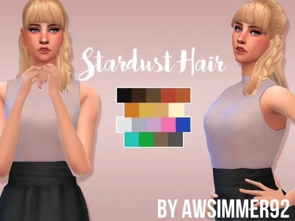 Alpha awsimmer92 Stardust Hair - The Sims 4 Custom Content