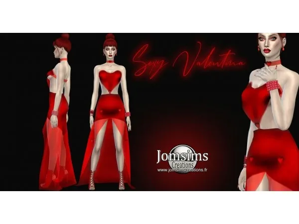Alpha Sexy valentina Dress jomsimscreations by jomsims - The Sims 4 Custom Content