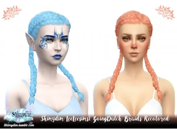 Maxis Match S4 Leeleesims1 GoingDutchBraids Recoloçr Child Toddler NoodlesCC Sorbet Remix - The Sims 4 Custom Content