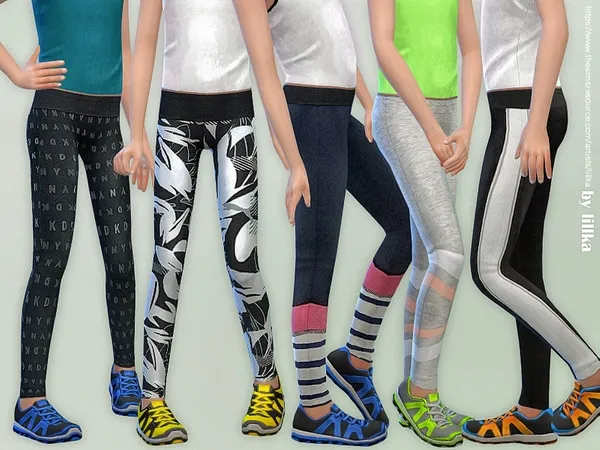 Alpha Sporty Leggings for Girls - The Sims 4 Custom Content
