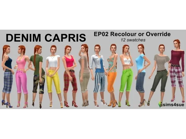 Alpha sims4sue EP02 DENIM CAPRIS - The Sims 4 Custom Content