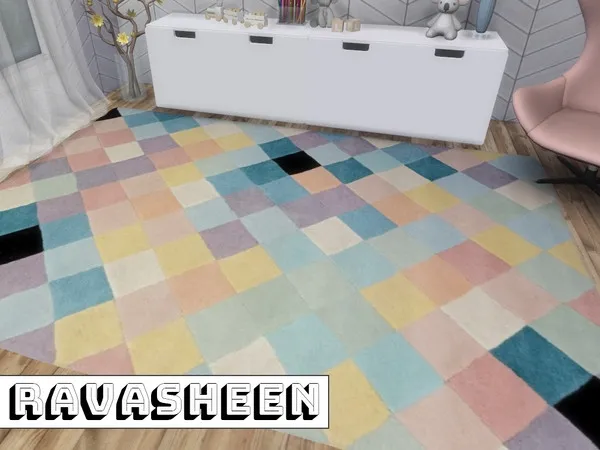 Alpha Chic Kids Rug - The Sims 4 Custom Content