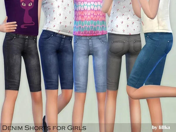 Alpha Denim Shorts for Girls - The Sims 4 Custom Content