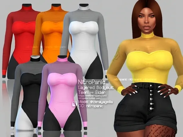 Alpha Layered Bodysuit - The Sims 4 Custom Content
