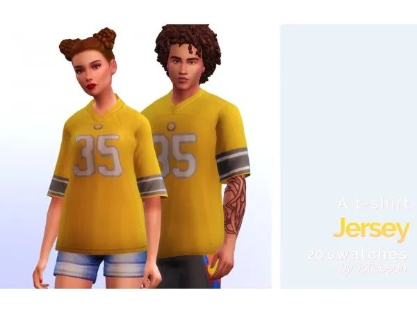 Maxis Match joliebean Jersey a t shirt in 20 swatches - The Sims 4 Custom Content