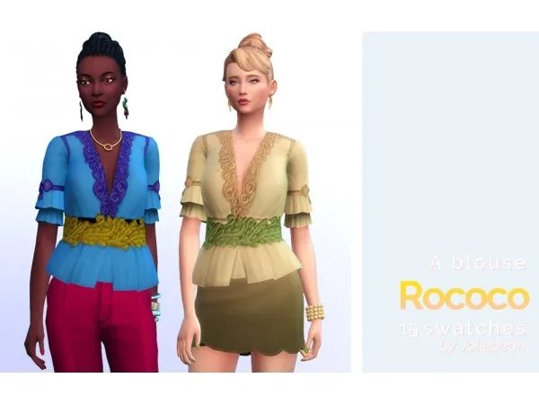 Maxis Match Rococo blouse by joliebean - The Sims 4 Custom Content