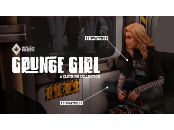 Maxis Match GRUNGE GIRL a clothing collection - The Sims 4 Custom Content