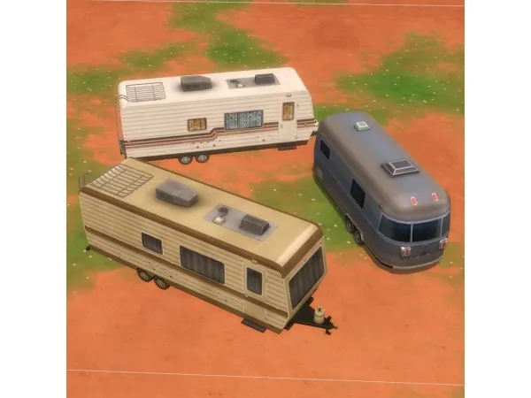 Maxis Match brazenlotus Strangerville Liberated Camping RVs Functional - The Sims 4 Custom Content