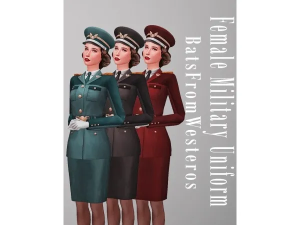 Maxis Match batsfromwesteros Female Military Set BatsFromWesteros - The Sims 4 Custom Content