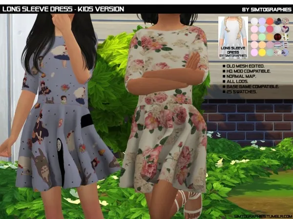 Maxis Match Long Sleeve Dress - The Sims 4 Custom Content