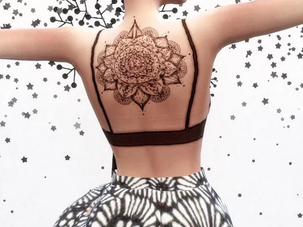 Alpha Leblanc Mandala Back Tattoo - The Sims 4 Custom Content