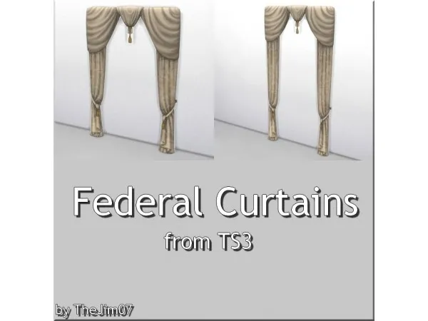 Maxis Match Federal Curtains from by TheJim07 - The Sims 4 Custom Content