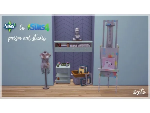 Maxis Match to Conversion Prism Art Studio ta by zx - The Sims 4 Custom Content