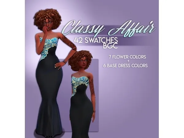 Maxis Match Classy Affair Dress by drosims - The Sims 4 Custom Content