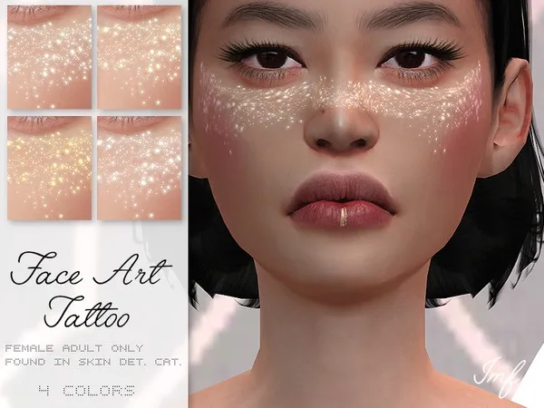 Alpha IMF Face Art Tattoo - The Sims 4 Custom Content