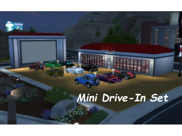 Maxis Match Mini Drive In Set by fire2icewitch - The Sims 4 Custom Content