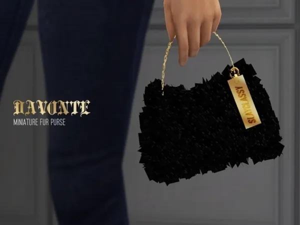 Alpha SlayClassy Davonte Fur Purse by slayclassy - The Sims 4 Custom Content