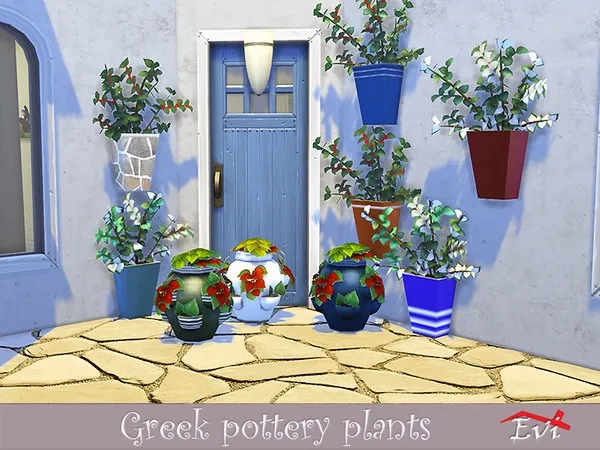 Alpha Greek pottery and plants - The Sims 4 Custom Content