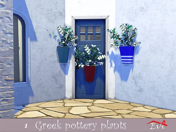 Greek pottery plant 1 - The Sims 4 Custom Content