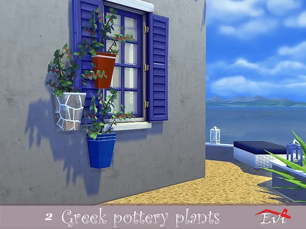 Greek pottery plant 2 - The Sims 4 Custom Content